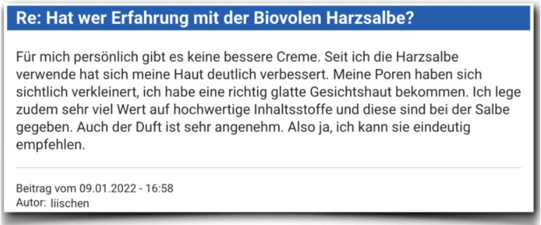 Biovolen Harzsalbe Erfahrungen Erfahrungsbericht Bewertung Biovolen Harzsalbe